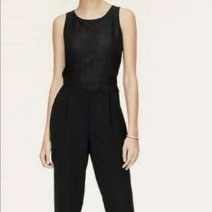 Ann Taylor Loft Black Jumpsuit w/lace detail. Sz 2